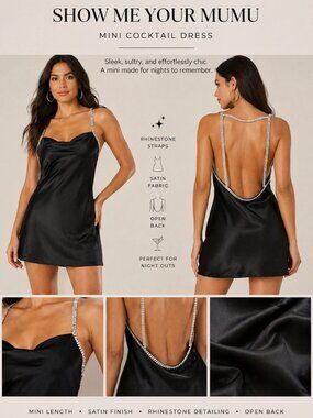 Show Me Your MuMu Bling Micro Mini Dress Satin Rhinestones Special Event Party